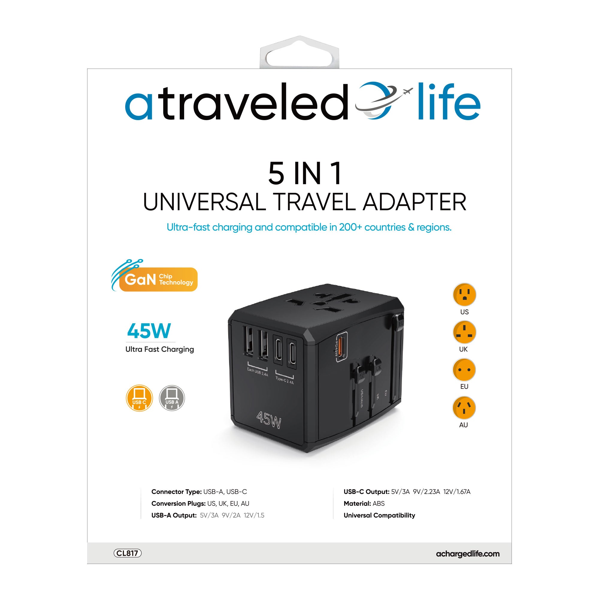 5-in-1 Universal Travel Adapter (45W)