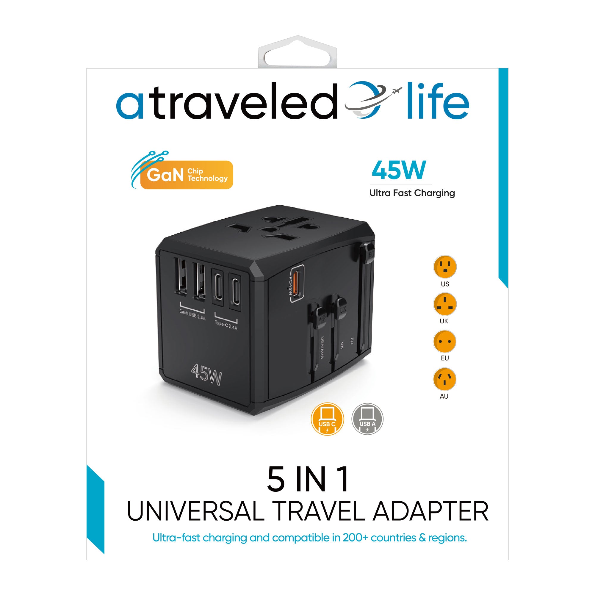 5-in-1 Universal Travel Adapter (45W)
