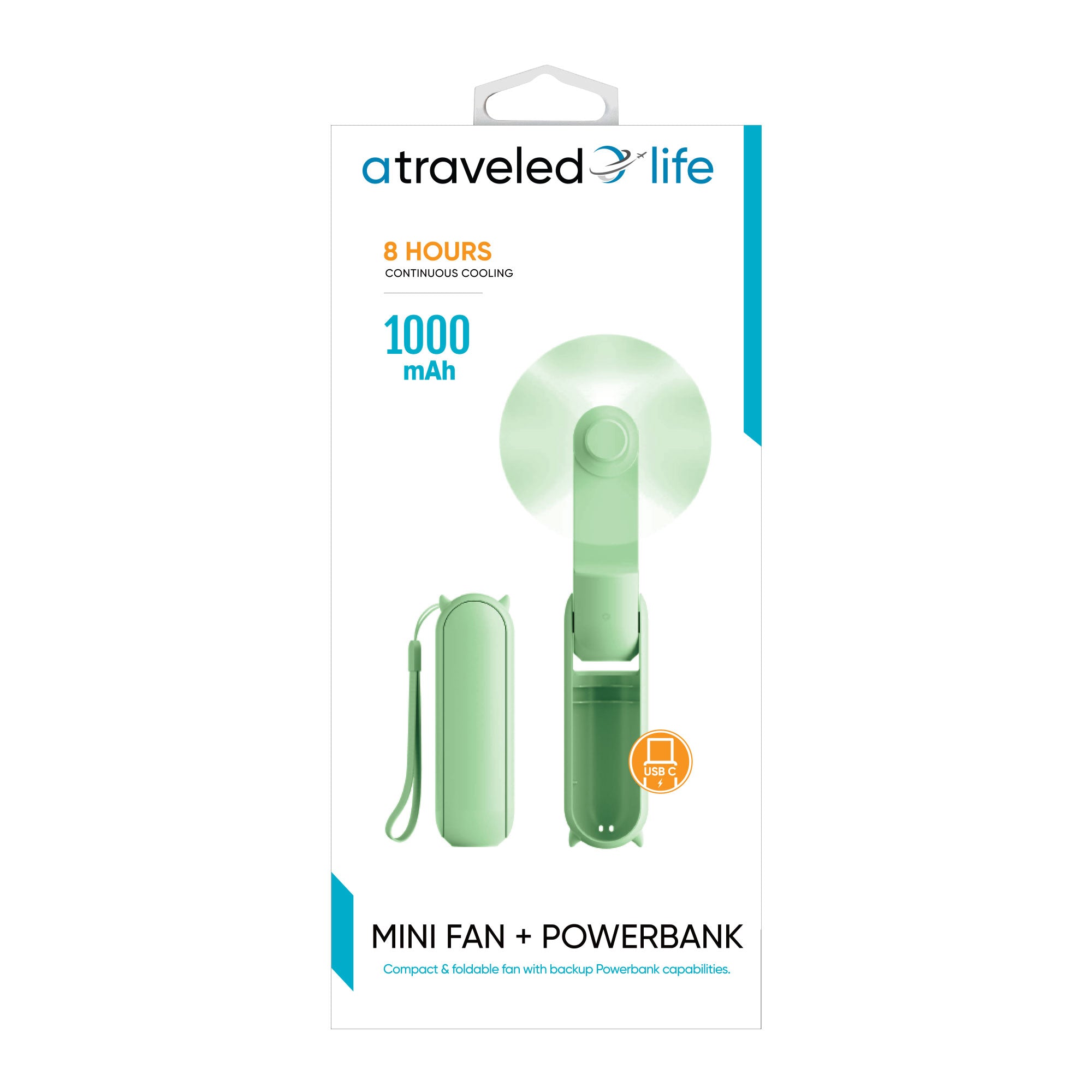 Mini Fan + Powerbank (Green)