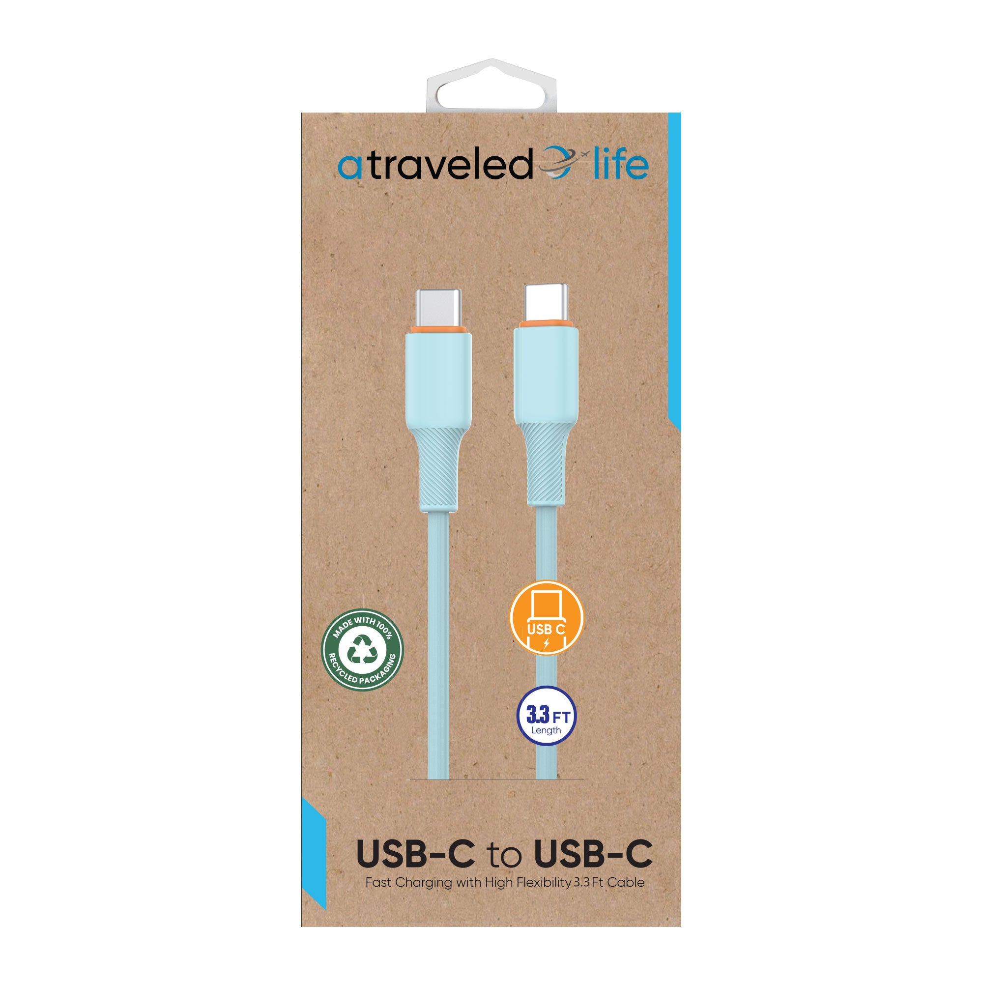 USB-C to USB-C 3.3ft Cable (Blue)