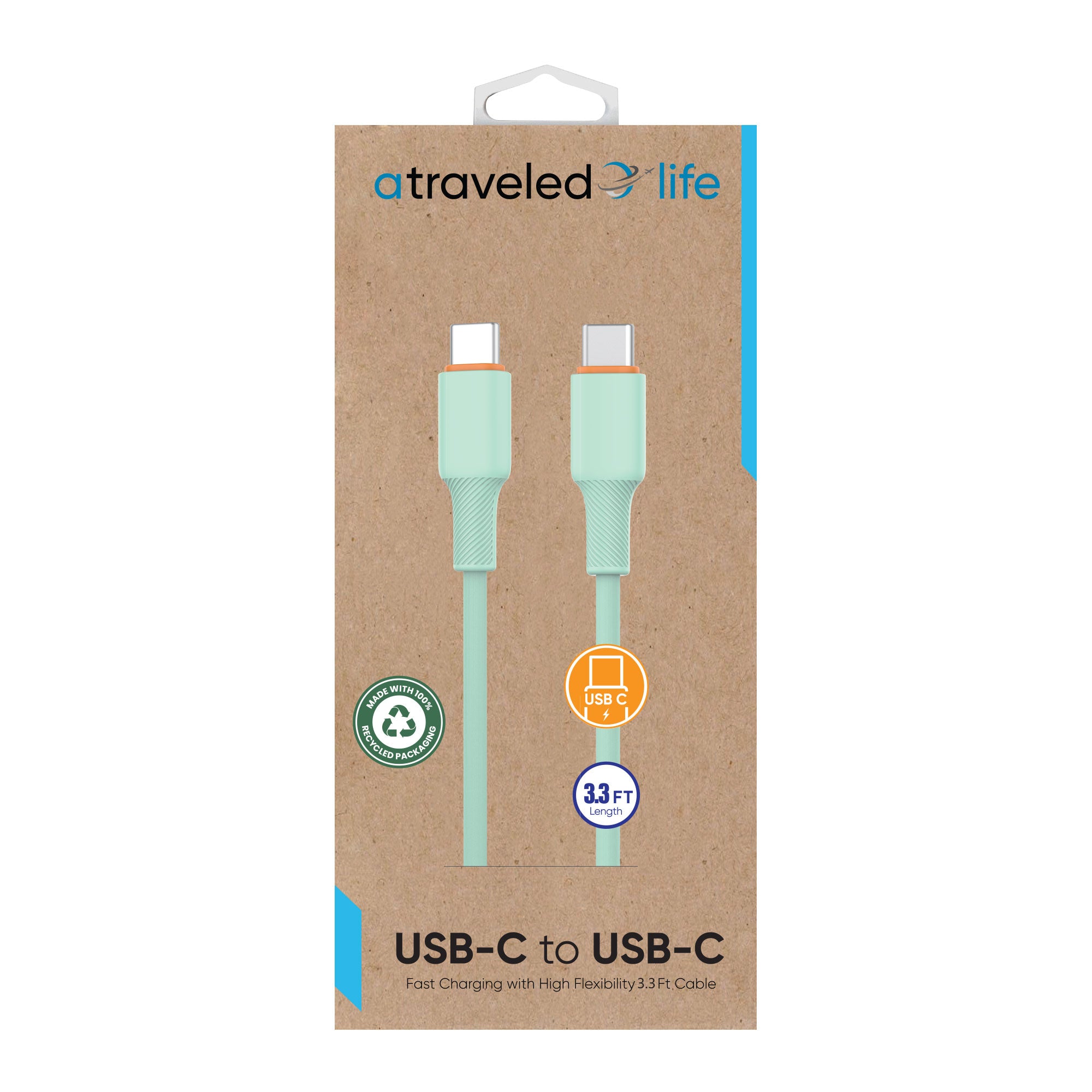 USB-C to USB-C 3.3ft Cable (Green)