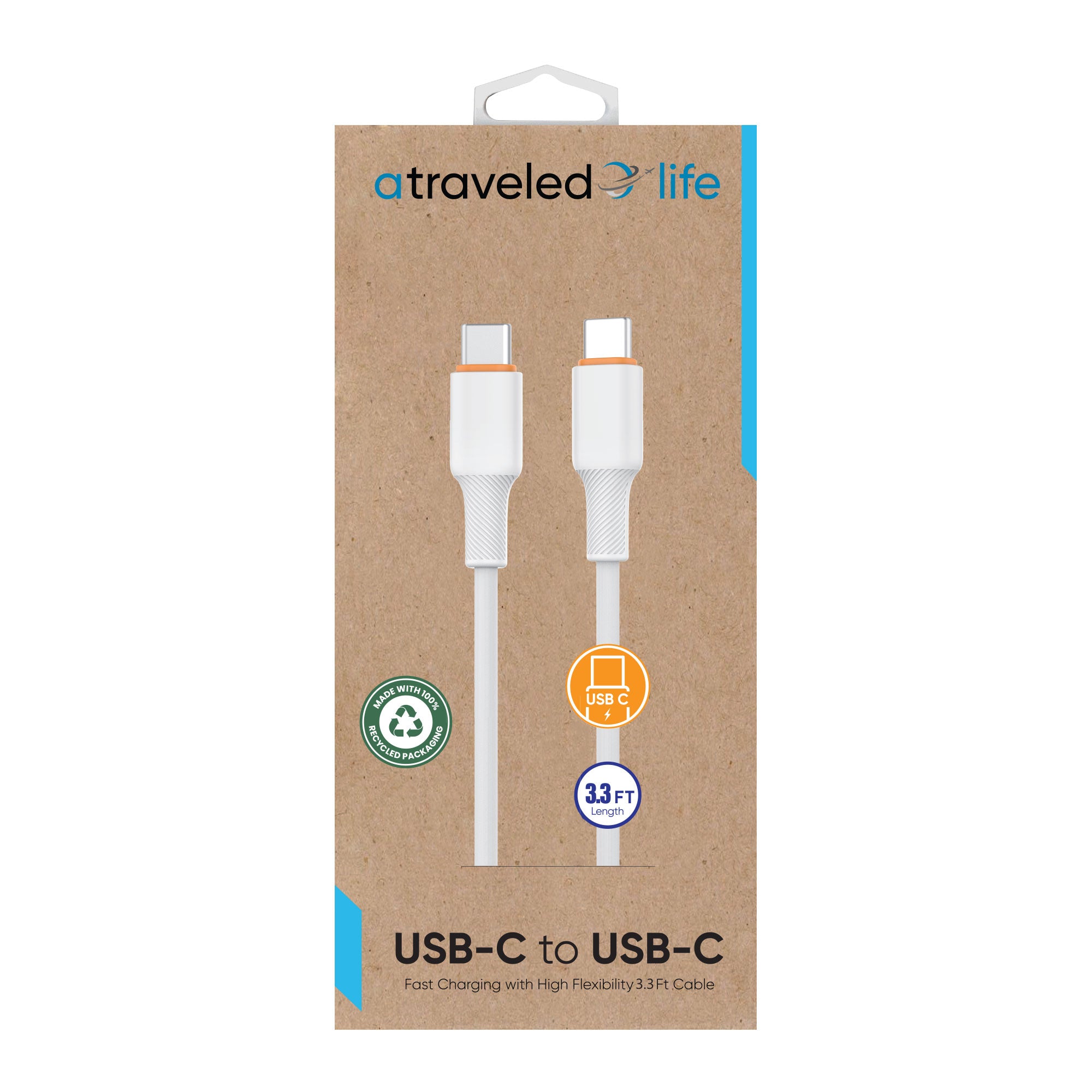 USB-C to USB-C 3.3ft Cable (White)
