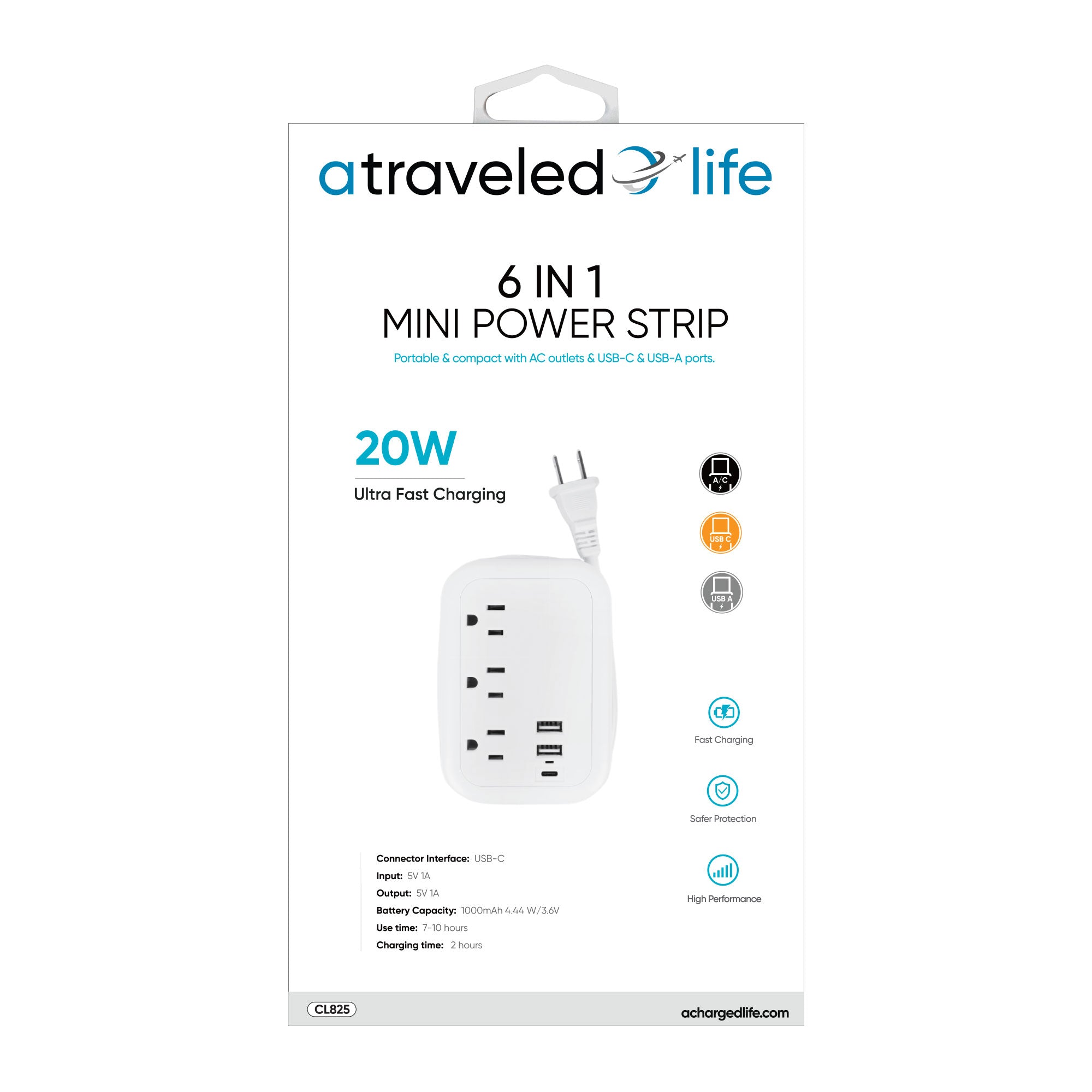 6-in-1 Mini Power Strip