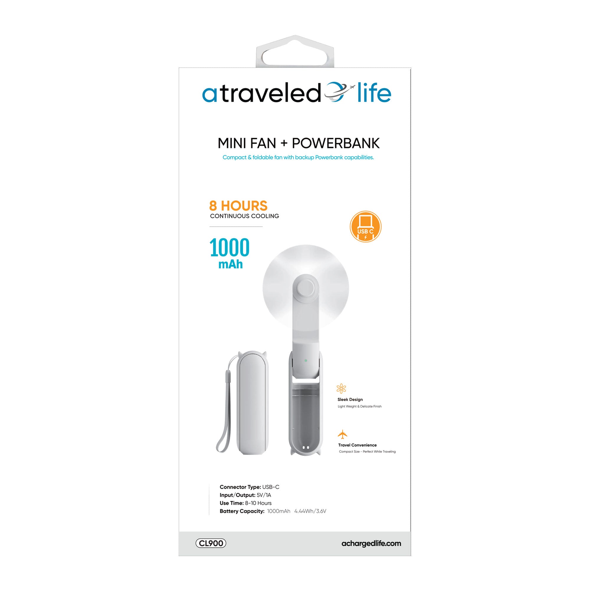 Mini Fan + Powerbank (White)