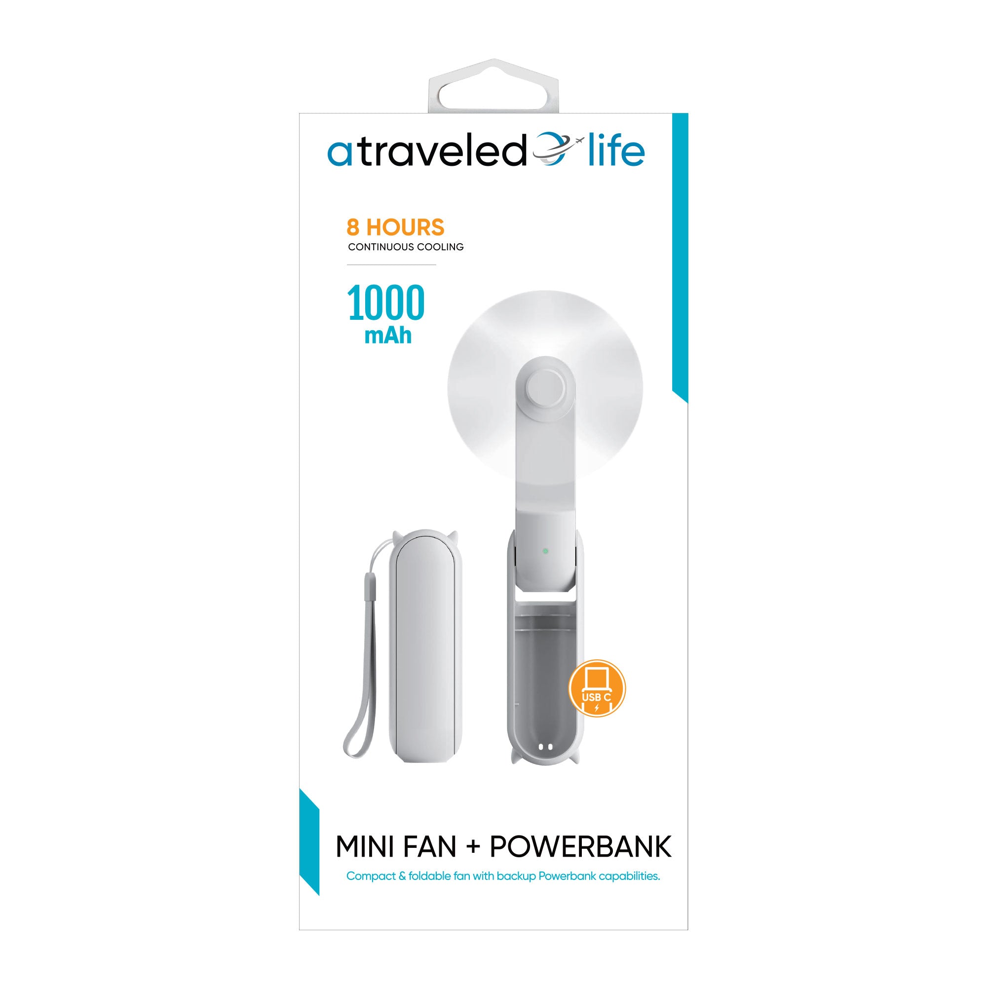 Mini Fan + Powerbank (White)