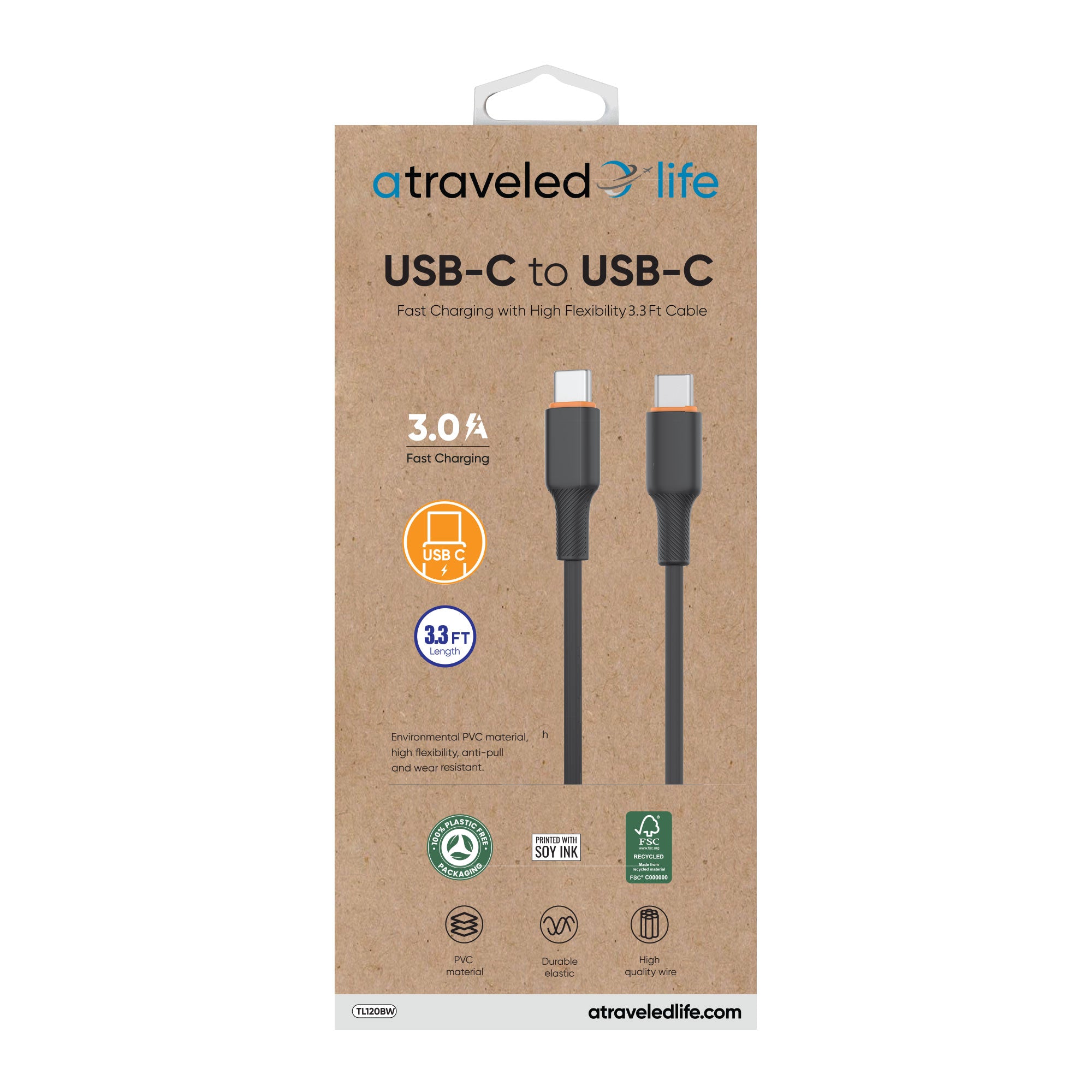 USB-C to USB-C 3.3ft Cable (Black)