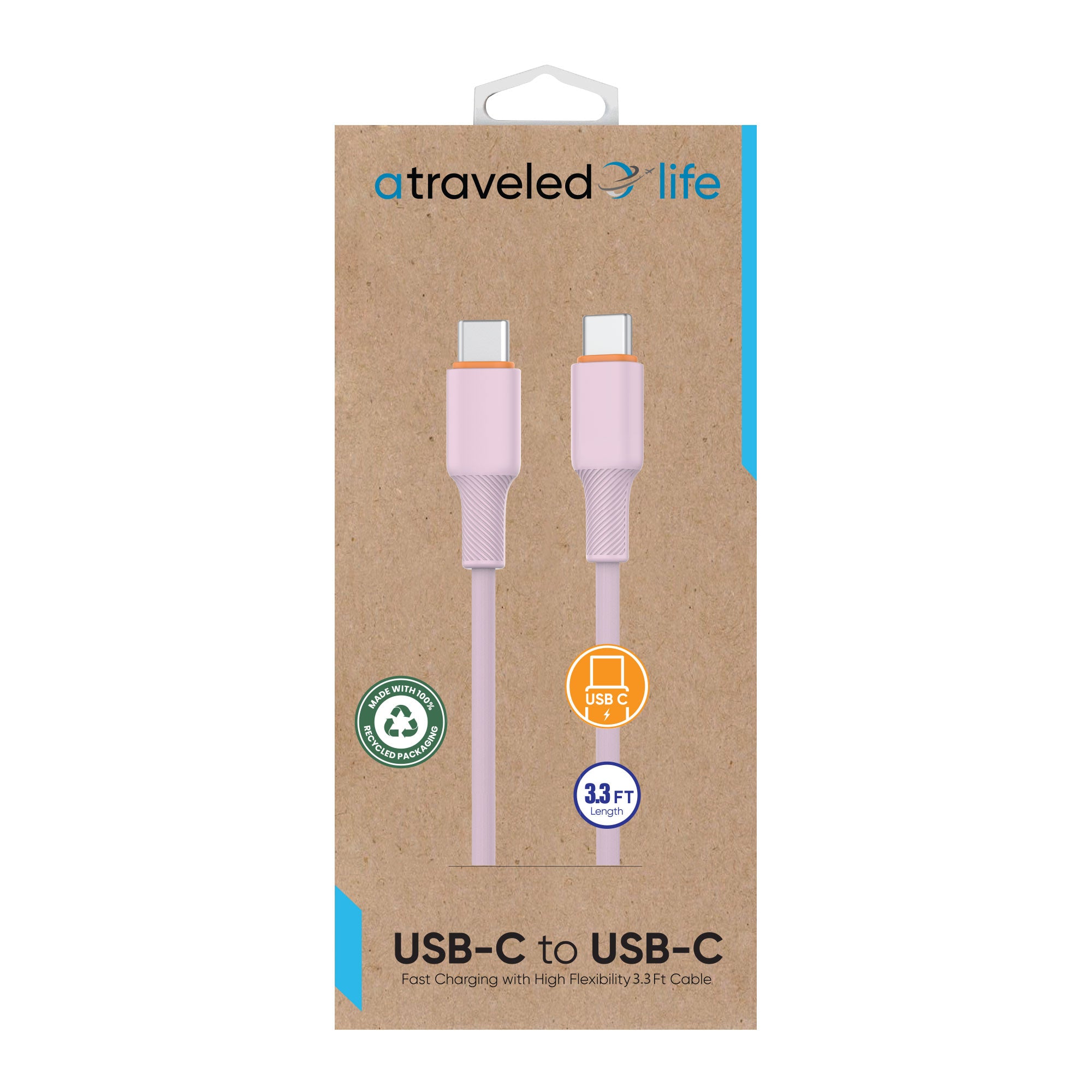 USB-C to USB-C 3.3ft Cable (Pink)